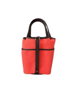 Alternative view of Hermes Picotin 18 Pockets Rose Texas & Rouge Sellier / Toile Geoland & Swift